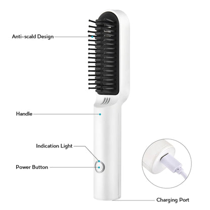 HotBrush™ - Vezetéknélküli Hajkiegyenesítő Kefe