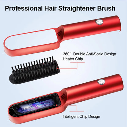 HotBrush™ - Vezetéknélküli Hajkiegyenesítő Kefe